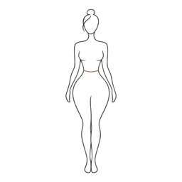 Line drawing of the pear body shape